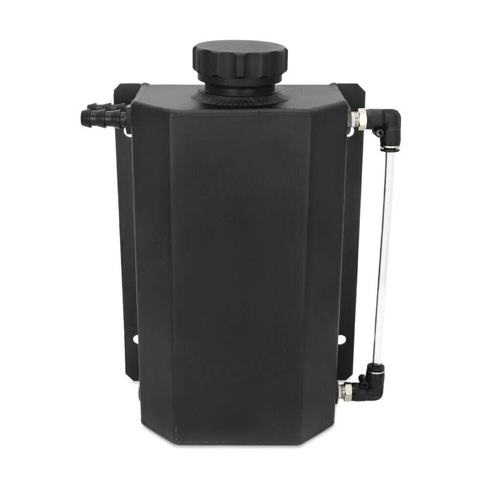 2L Aluminum Black Coolant Radiator Overflow Tank for Universal Vehicles