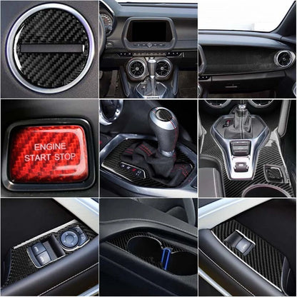 Soft Carbon Fiber Interior Full Set Panel Cover Trim For Camaro 2017-2020
