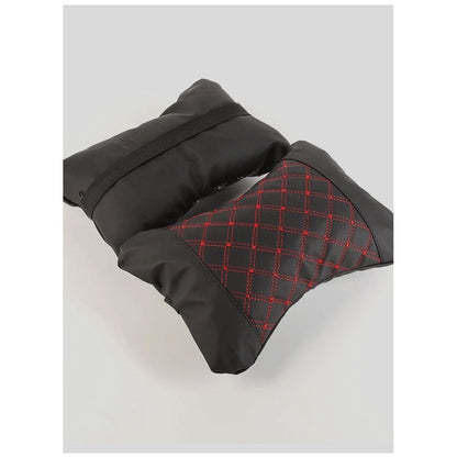 Frosted Leather Car Neck Pillow with Ergonomic Design and PP Cotton Filling