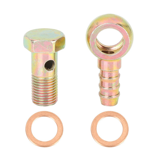 Banjo Hose Barb Bolt Fittings Bronze Tone / 12mm Diameter for Motorcycle Car