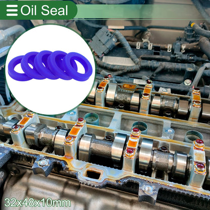 Oil Seal Seal Ring Rotary Shaft Seal TPU 32x48x10mm Blue 5 Pcs