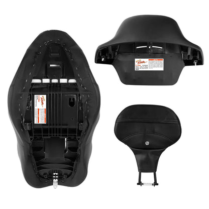 Driver Passenger Seat Backrests Pads for Harley Touring Road Glide (2014-2023)