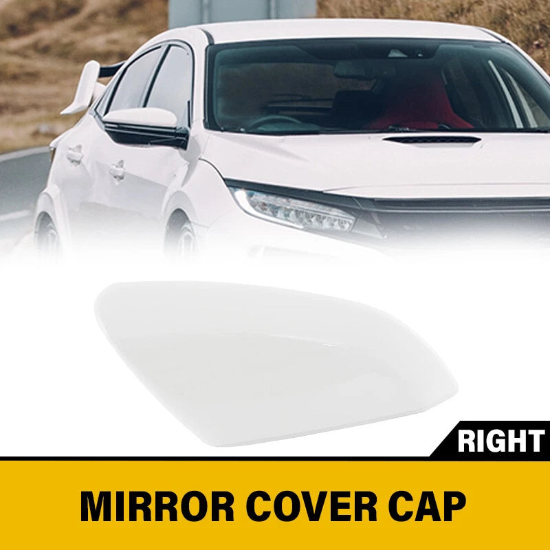 White Right Side Rearview Wing Mirror Cap Cover for Honda Civic 2016-2020