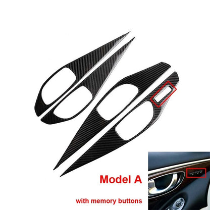 Carbon Fiber Interior Door Handle Panel Cover Trim fit for Infiniti Q50 14-19
