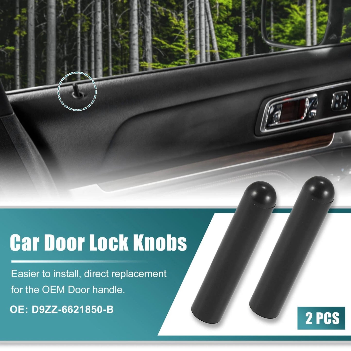 2 x Car Door Lock Knobs for Ford (D9ZZ6621850B) - Enhance Your Vehicle's Interior