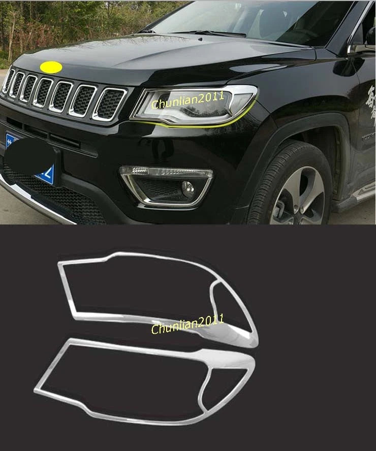 Front Head Light Lamp Cover Trim for Jeep Compass (2017-2021)