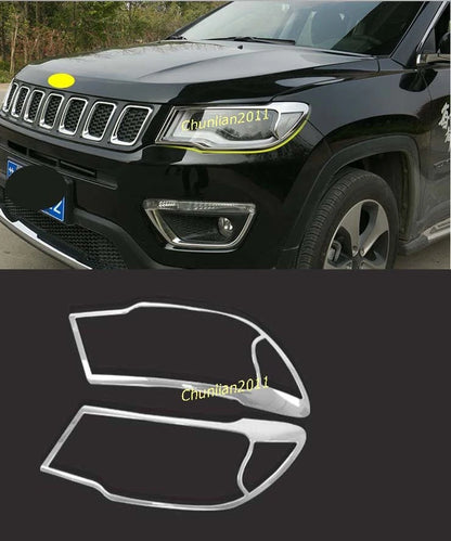 Front Head Light Lamp Cover Trim for Jeep Compass (2017-2021)