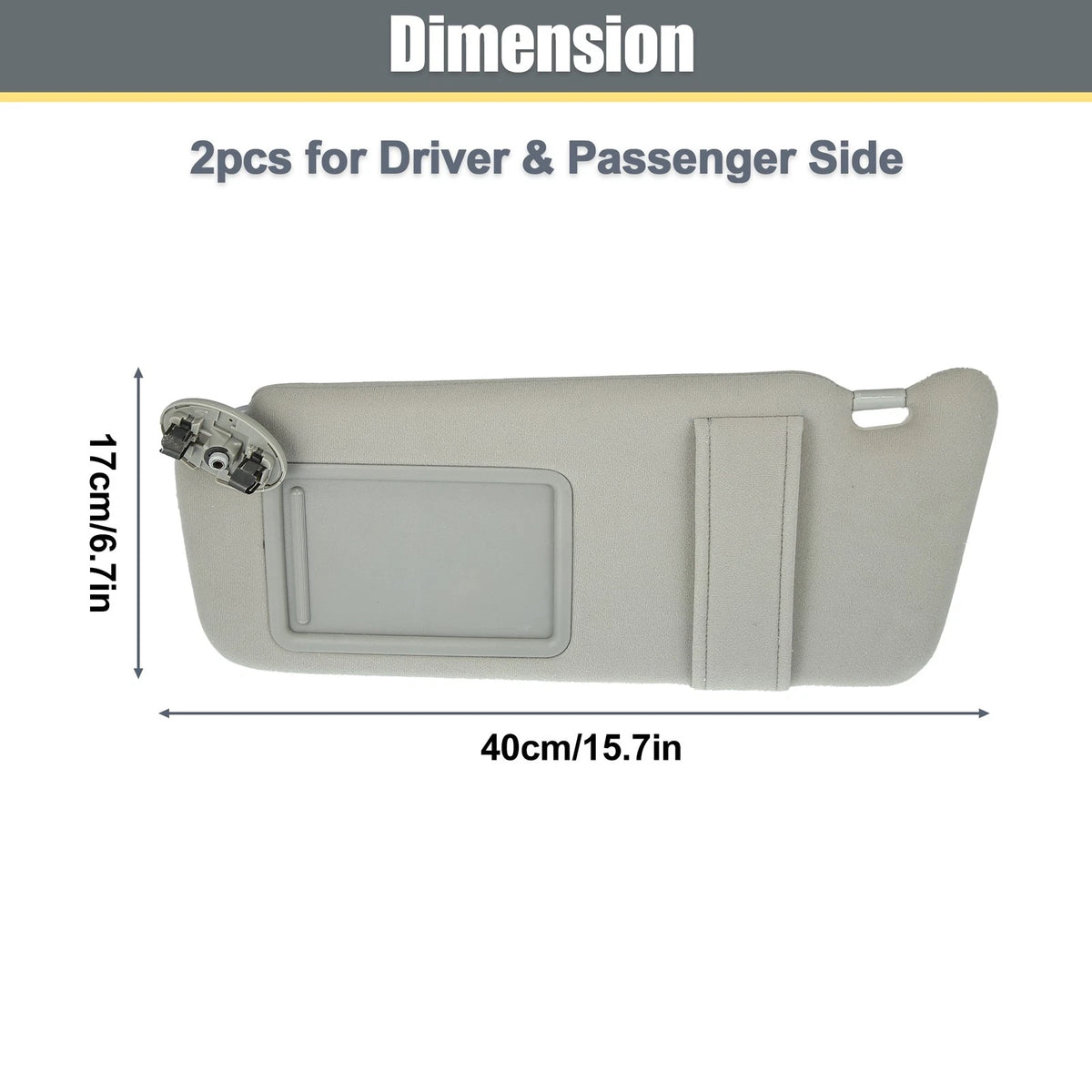 Sun Visor Pair for Toyota Camry (2007-2011) Left Right Side W/O Sunroof Light