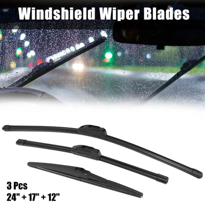 3 x 24'' 17'' 12'' Front Windshield Wiper Blades for Toyota RAV4 (2006–2015)