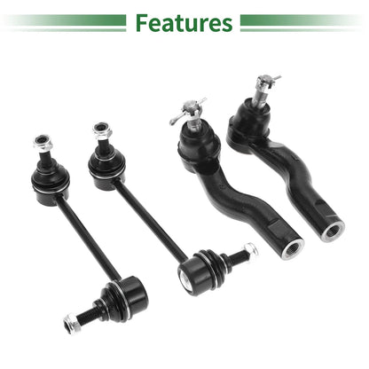 4pcs Front Suspension Kit Outer Tie Rod Ends for Lincoln Zephyr (2006-2006)