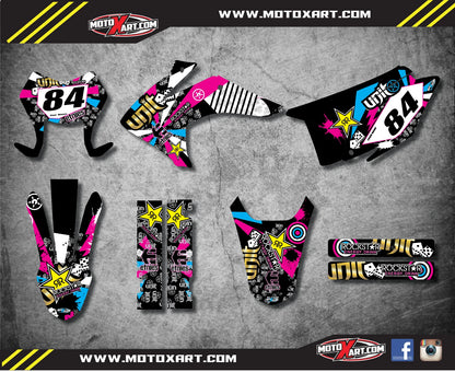 Custom Graphic Kit RUSH Style Decals for Honda CRF 230 F (2015-2017)