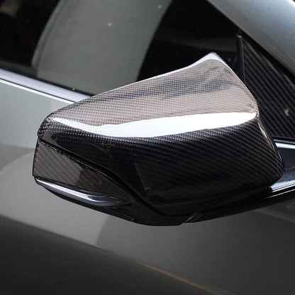 2 x Real Carbon Fiber Horn Mirror Covers for Chevrolet Corvette C8 (2020-2023)