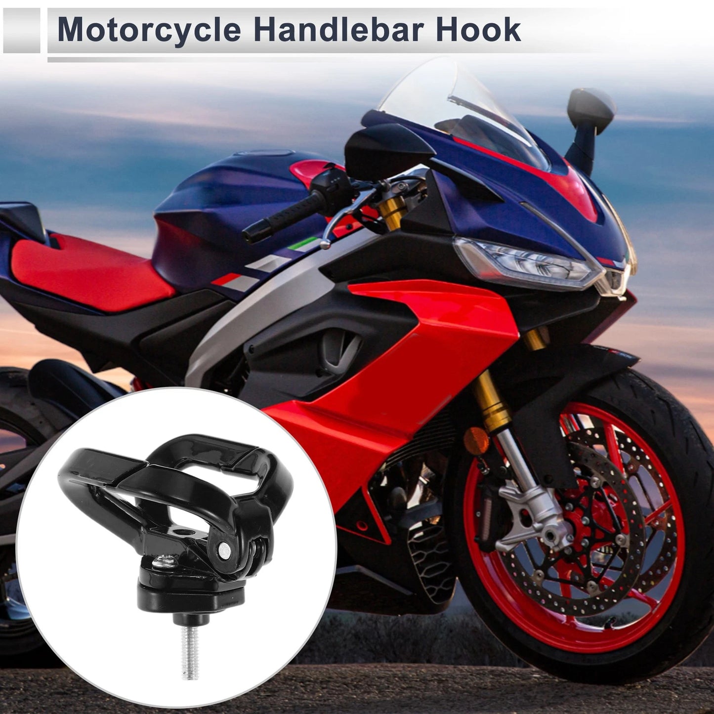Butterfly-type Open-closed Double Hook for Motorcycle Hanging Hook 1 Pc Black