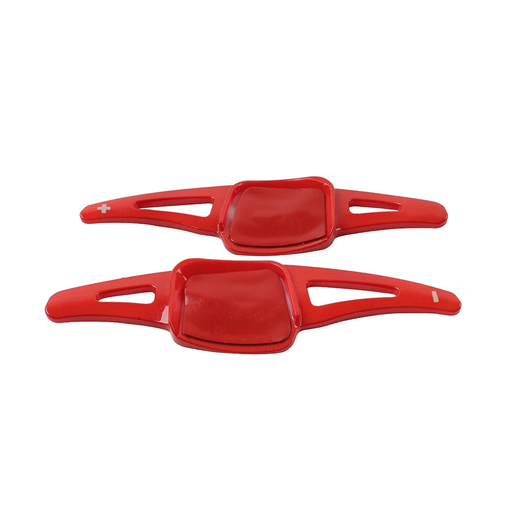 Red Steering Wheel Paddle Shifter Extensions for VW Golf 8, Atlas, Sharan, Touareg