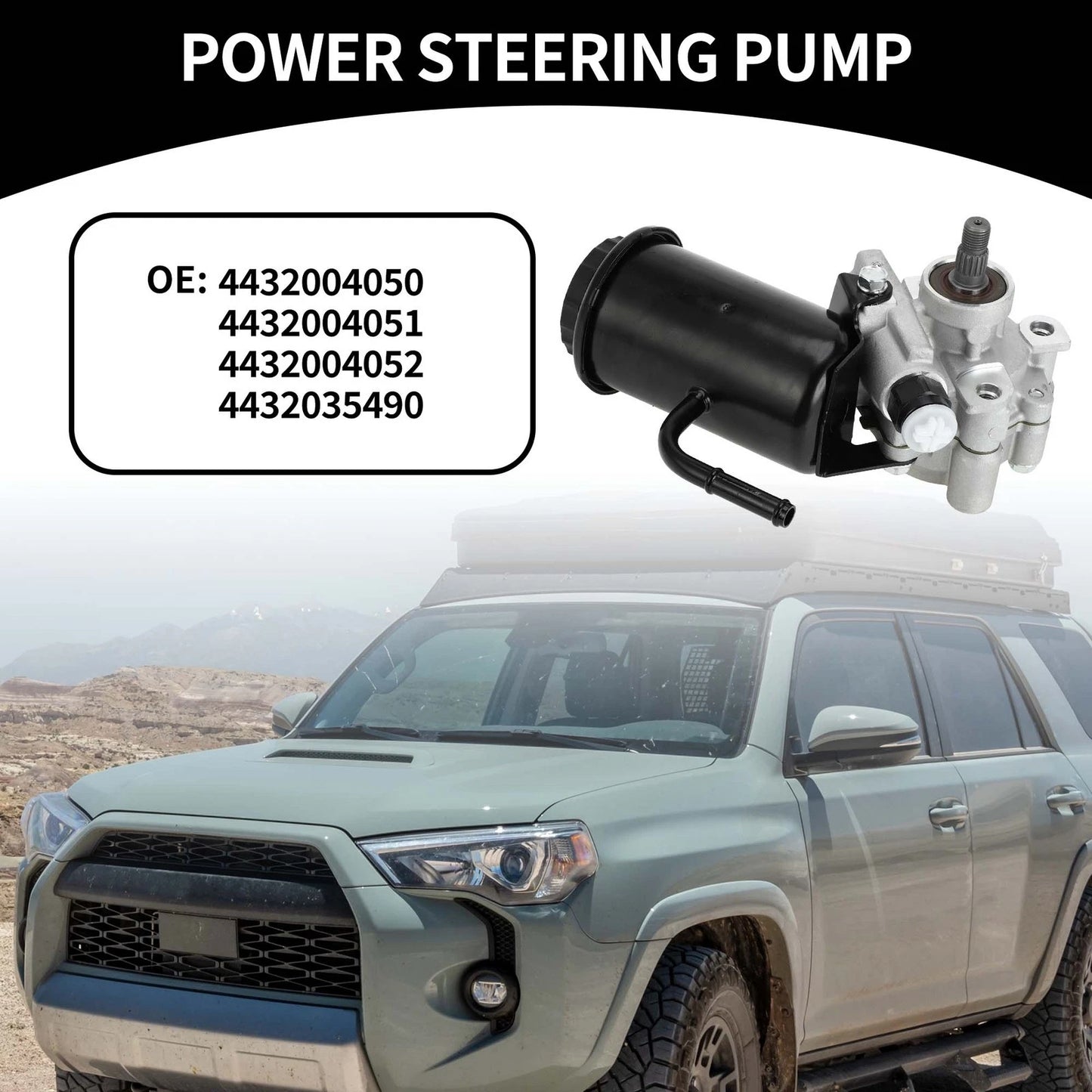 1 Pc Car Power Steering Pump for Toyota 4Runner V6 3.4L (1996–2002)