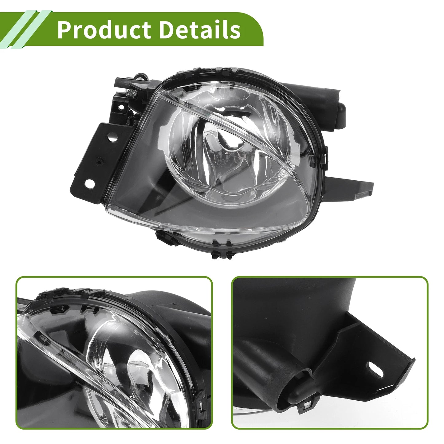 Left Fog Light Grille for BMW 330i (2006 - 2008) Clear Black