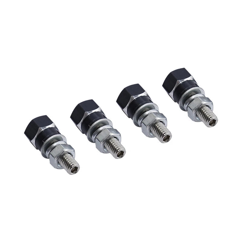 4 x Aluminum Black & Silver Hex License Plate Frame Bolts for Harley Yamaha