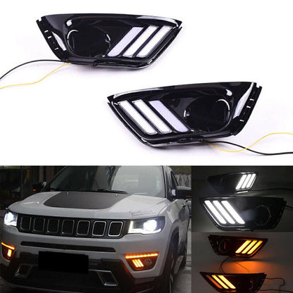 2 x LED DRL Daytime Running Lights for Jeep Compass (2017-2019)