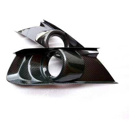 Real Carbon Fiber Front Bumper Fog Lights  Cover Trim For Ford Mustang 2015-17