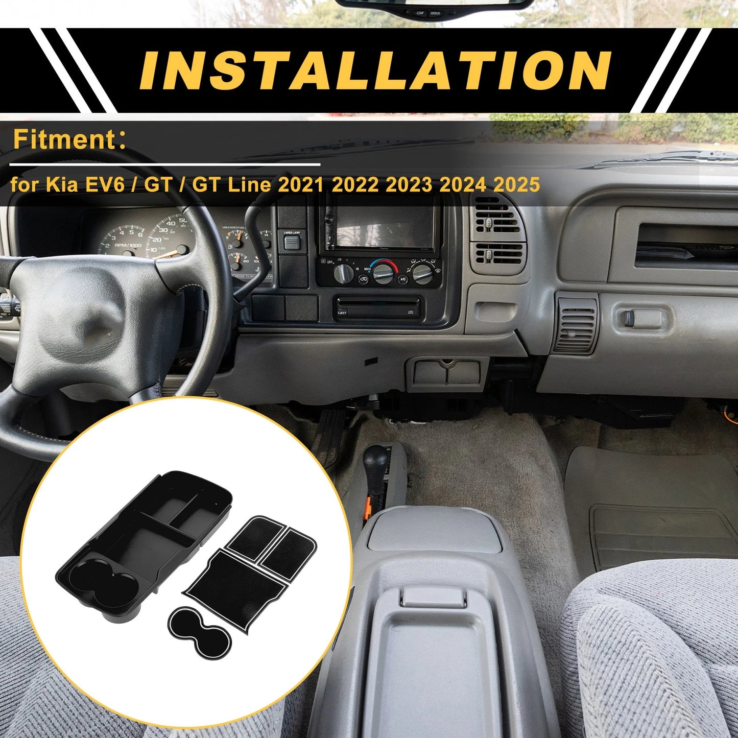 Center Console Organizer Tray for Kia EV6/GT/GT Line (2021-2025) White