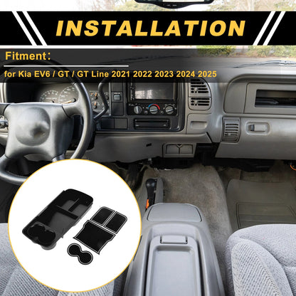 Center Console Organizer Tray for Kia EV6/GT/GT Line (2021-2025) White