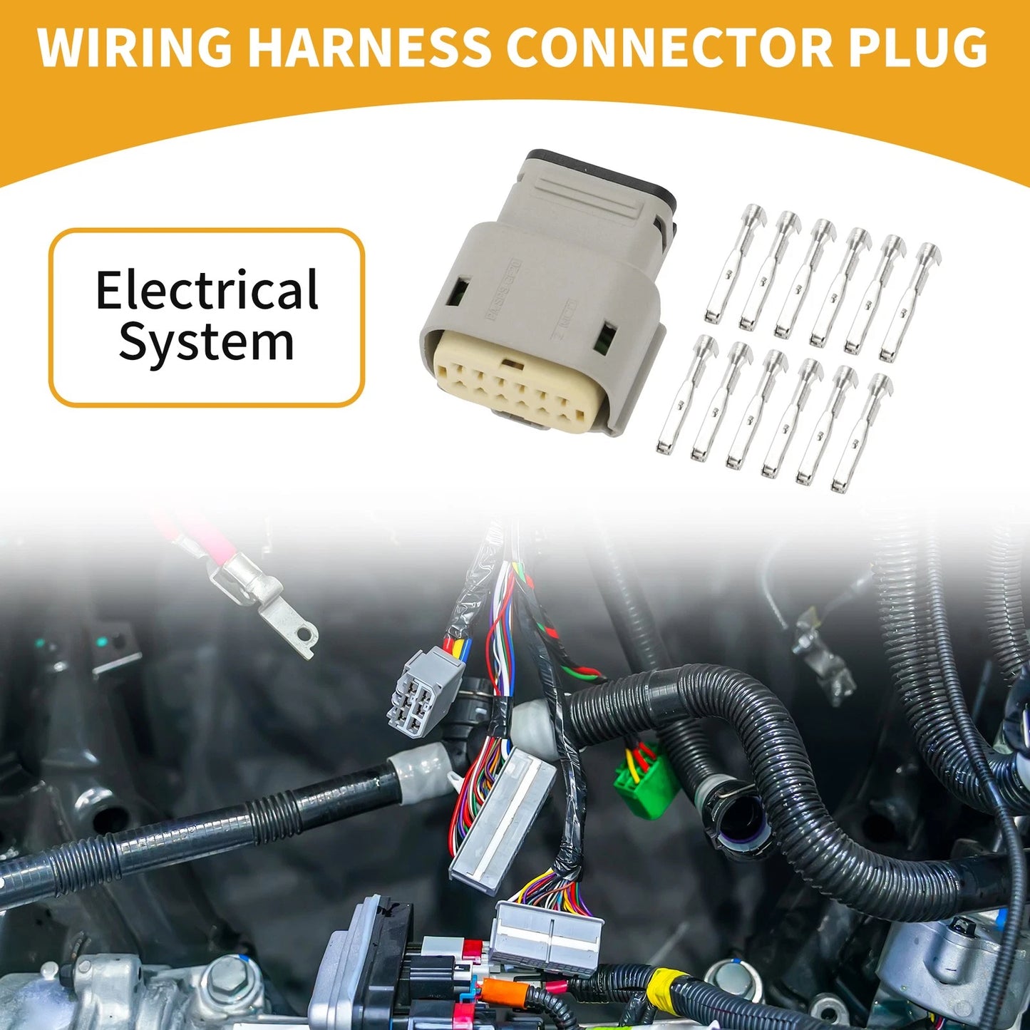 12 Pin Wiring Harness Connector Plug Plastic for Harley Davidson