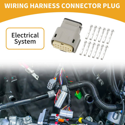 12 Pin Wiring Harness Connector Plug Plastic for Harley Davidson