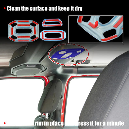 Blue Roof Reading Light Cover Trim for Jeep Wrangler JL (2018-2023)