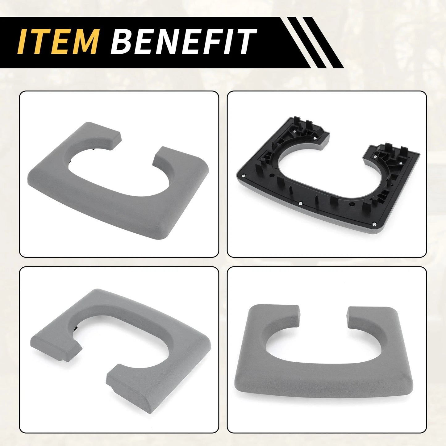 Center Console Cup Holder Pad for Ford F-150 (2004-2014) Gray Replacement