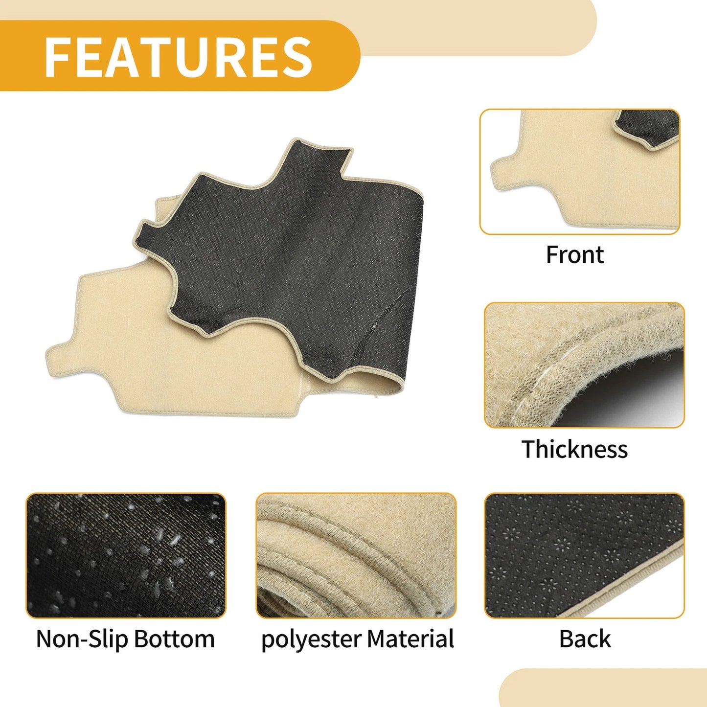 Dashboard Cover Mat for Toyota Aygo (2005-2014) - Beige 1 x Carpet