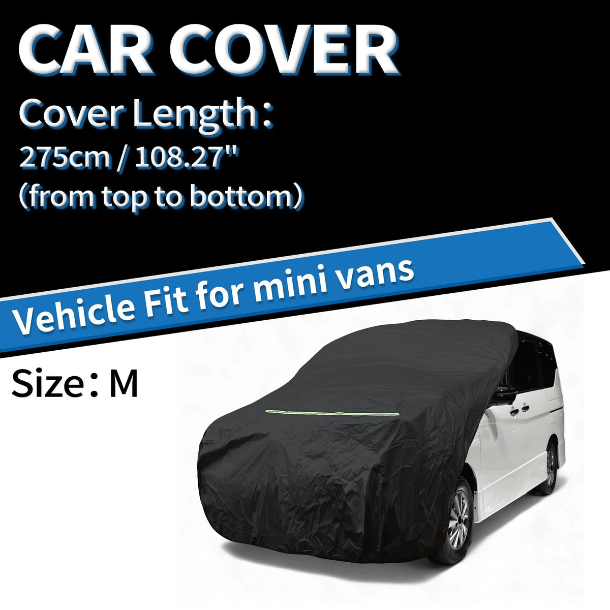 M 210D Sino-Chemical Cotton Hood Windshield Cover for Mini Vans