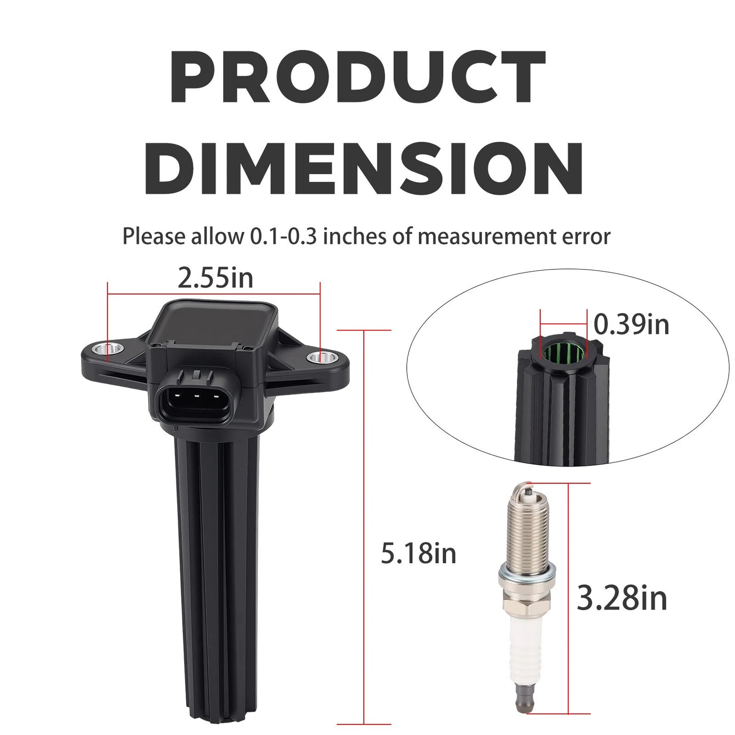 2 Pack Ignition Coil & Spark Plug for Yamaha 4-Stroke Outboard 115-250 HP