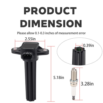 2 Pack Ignition Coil & Spark Plug for Yamaha 4-Stroke Outboard 115-250 HP