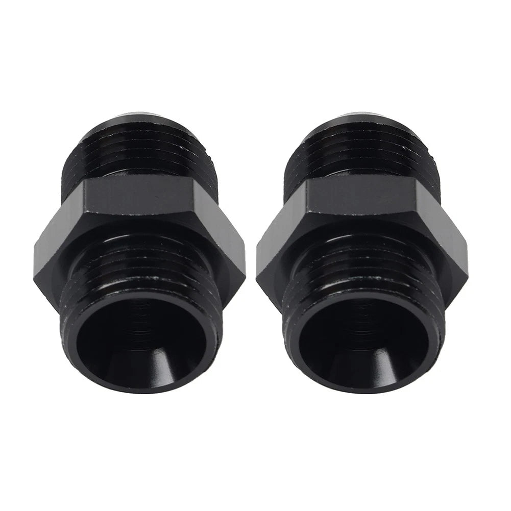 Black Aluminum AN12 Flare to 12AN ORB Male Fitting Adapter w/ O-Rings