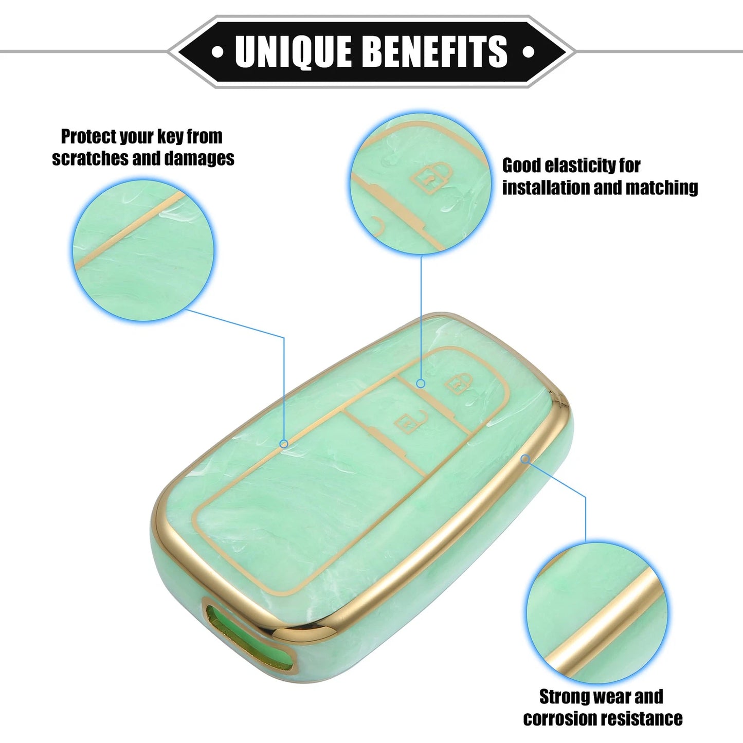 Smart Key Fob Cover Case for Toyota Prius 2006-2022 - 2 x TPU Green
