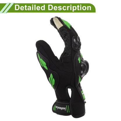 XXL Motorcycle Gloves Breathable Full Finger Nylon Outdoor Gloves Green