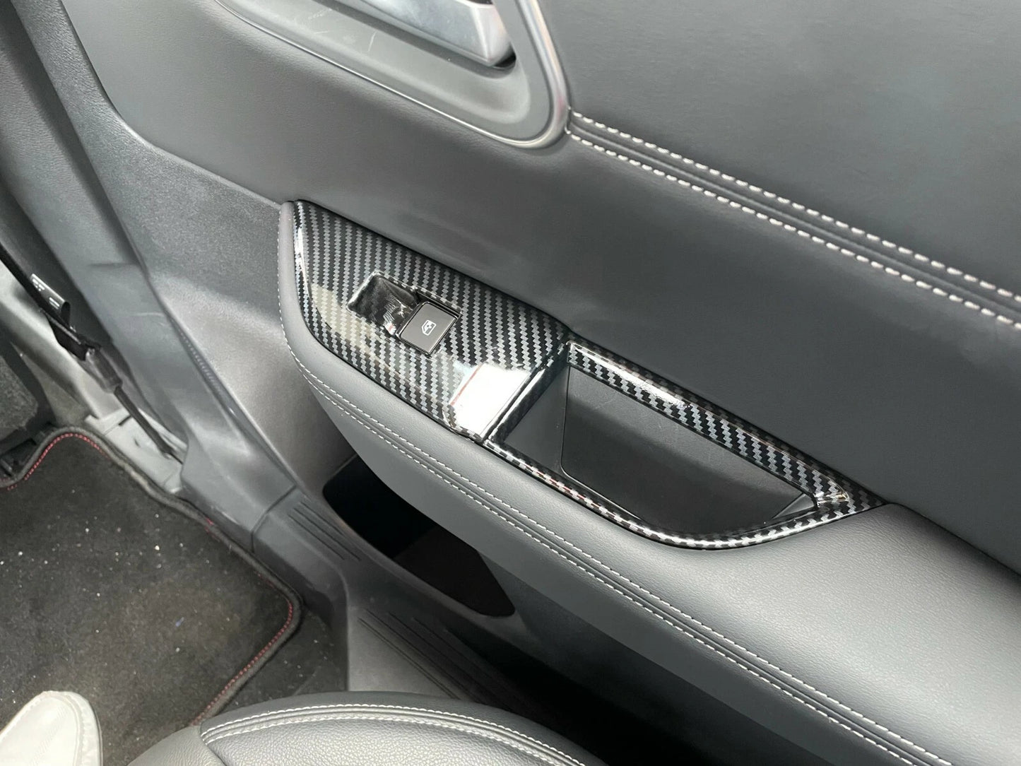 Door Window Lift Panel Switch Carbon Fiber Cover Trim for Nissan Rogue (2021-2023)