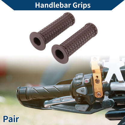 7/8" 22mm Hand Grips Handlebar End Rubber Coffee for Motorcycle
