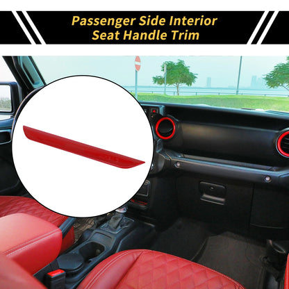 Passenger Side Interior Seat Handle Trim for Jeep Wrangler JL JLU (2018-2024) Red
