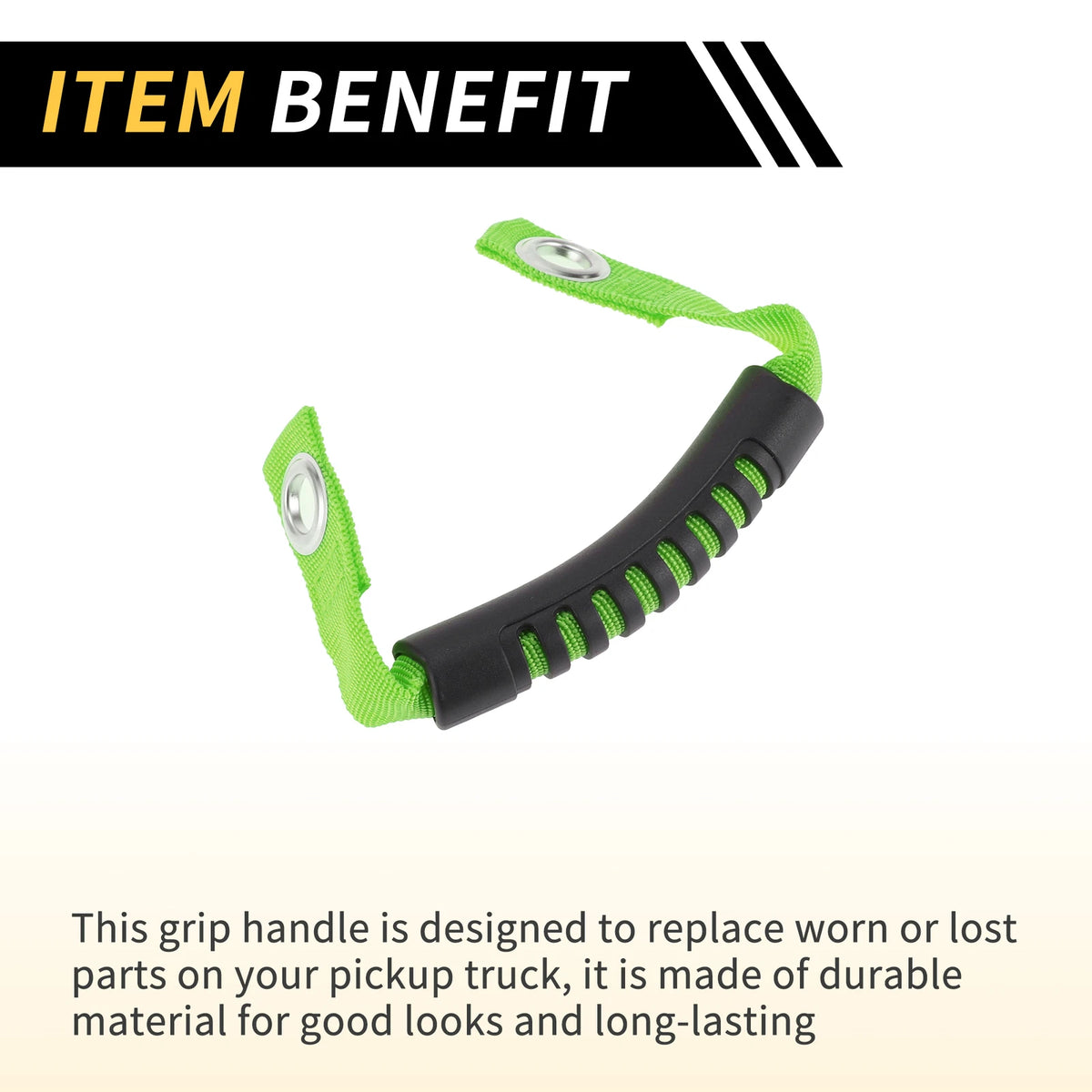 2 x Roll Bar Grab Handles for Jeep Wrangler Roof Rope Handle Green