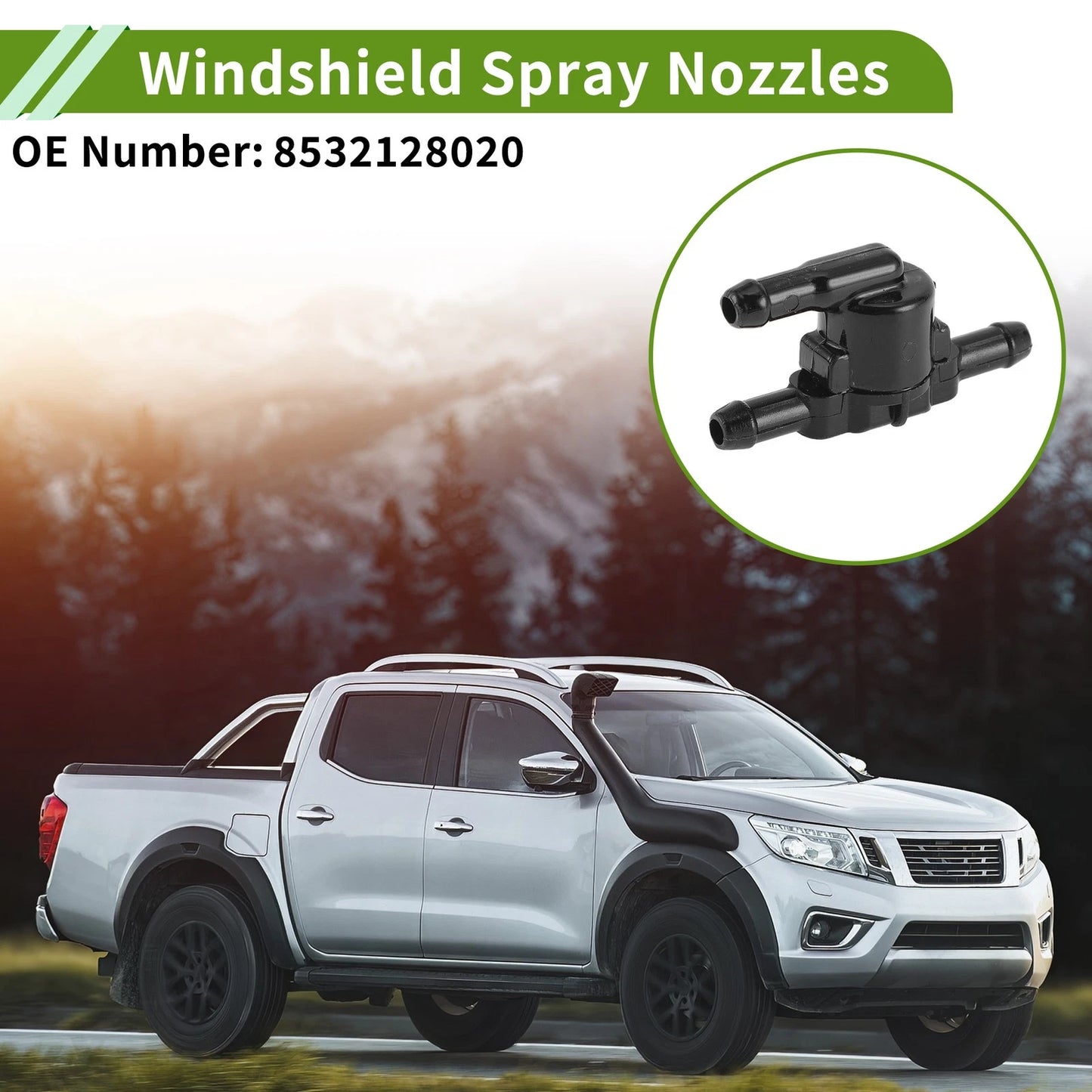 Windshield Washer Nozzle w/ Hose Connector 1 Set for Toyota