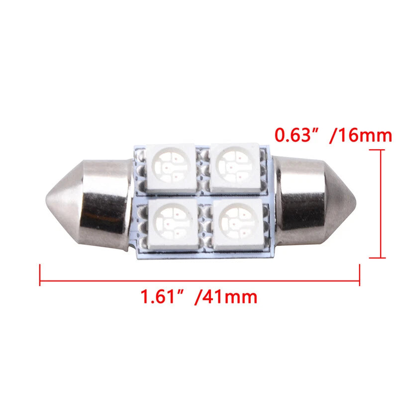 20 x 31mm 4-SMD 5050 LED Festoon Interior Lights for Car (No specific years)