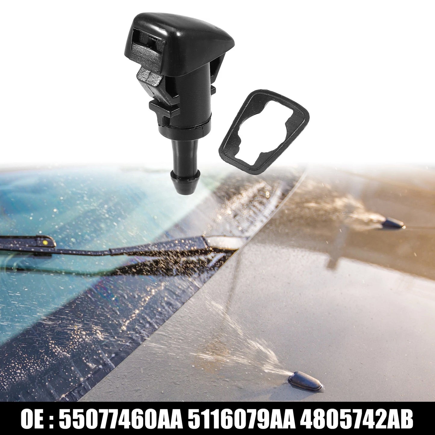 Front Windshield Washer Nozzle Wiper Spray Jet for Dodge Charger