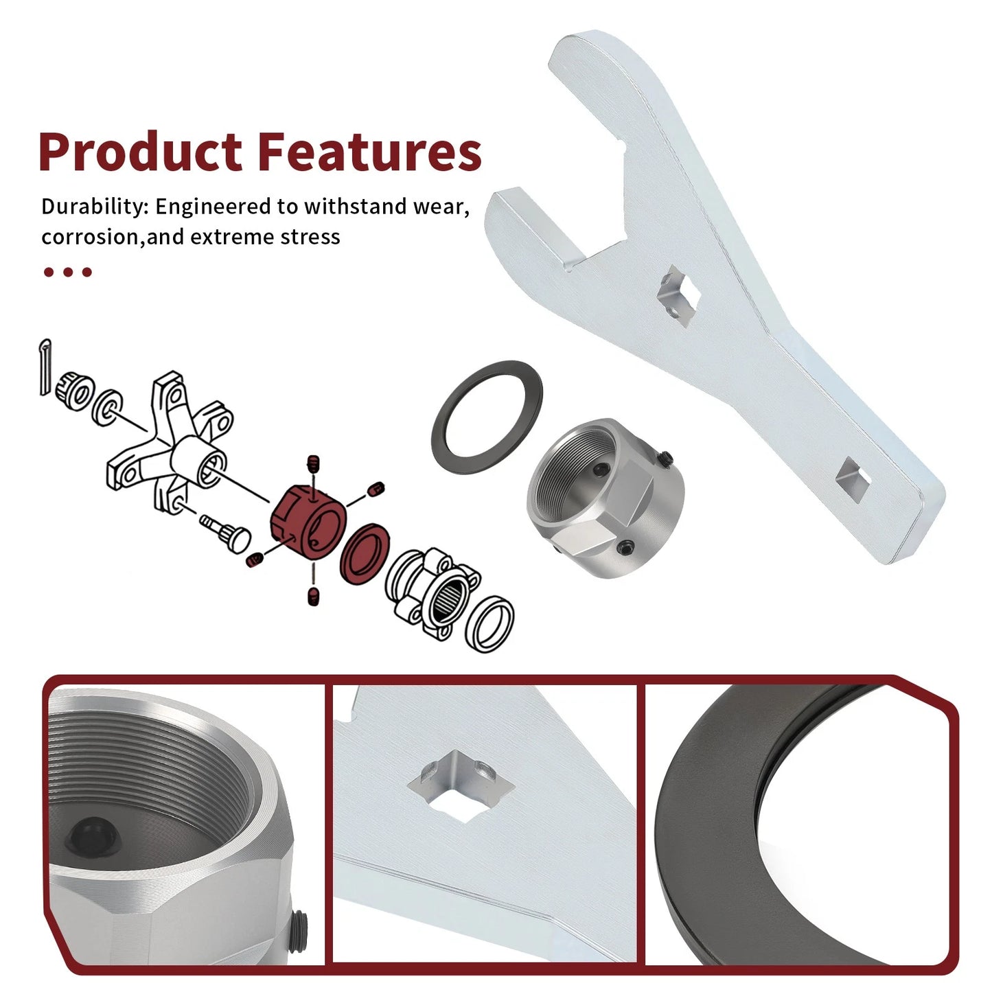Rear Axle Lock Nut + Wrench Tool for Yamaha YFZ450R/YFZ450X (2009-2024)