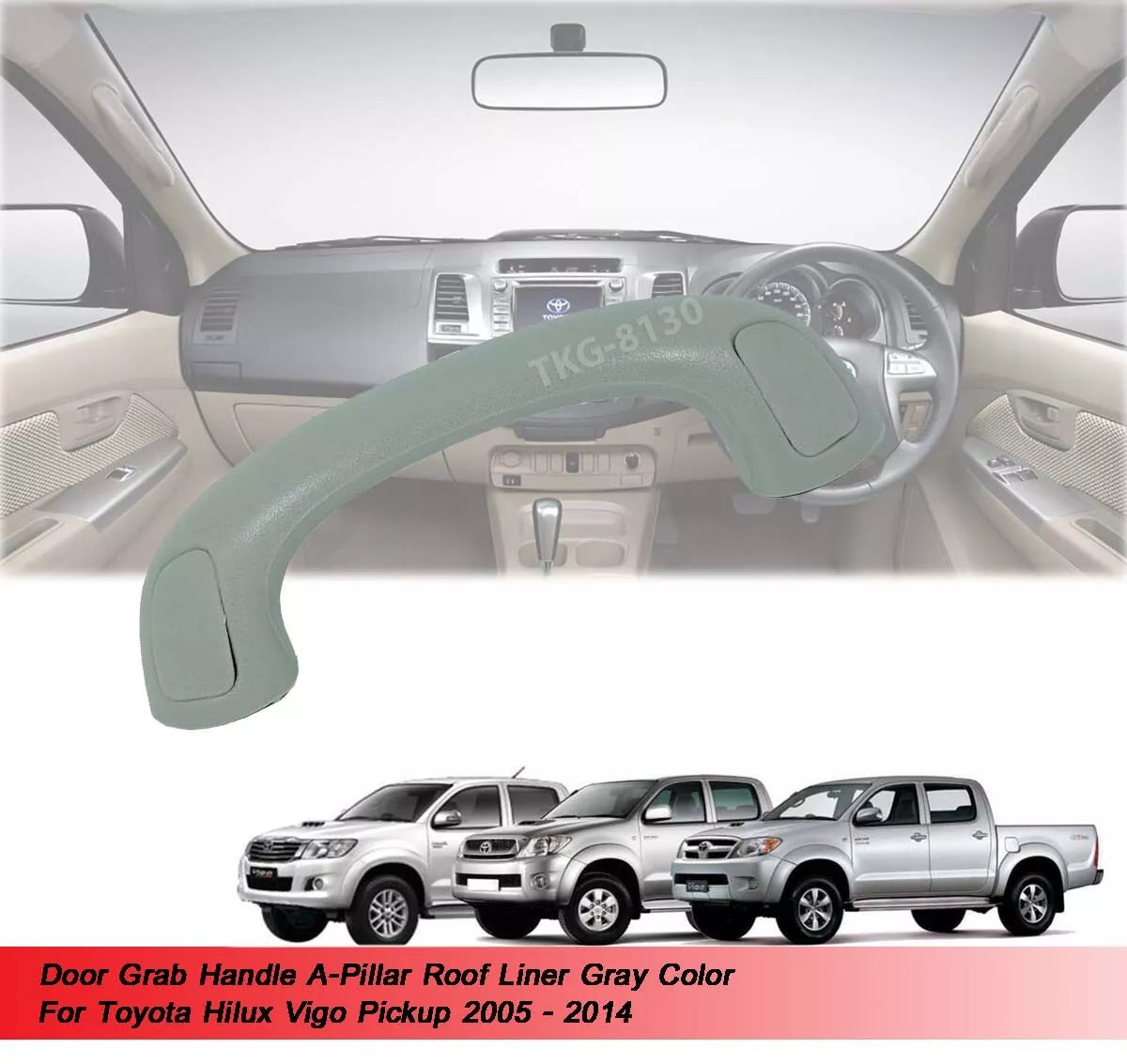 A-Pillar Grab Handle Gray for Toyota Hilux (2005-2014)