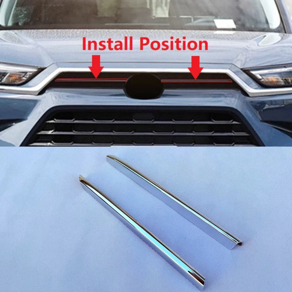 Chrome Front Centre Grille Mesh Cover Trim for Toyota Grand Highlander (2024-2025)