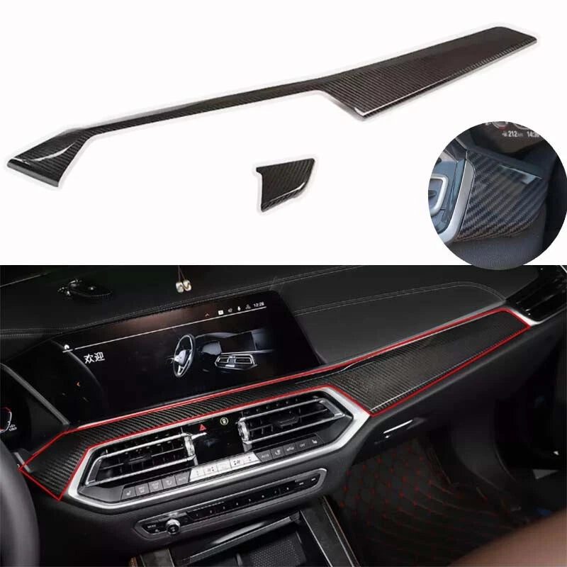 Real Carbon Fiber Dashboard Panel Cover Trim Kit for BMW X6 G06 2020-2022 LHD