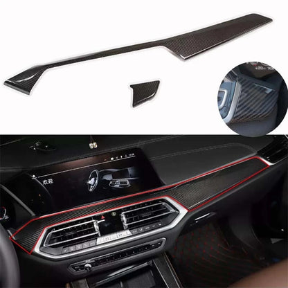 Real Carbon Fiber Dashboard Panel Cover Trim Kit for BMW X6 G06 2020-2022 LHD