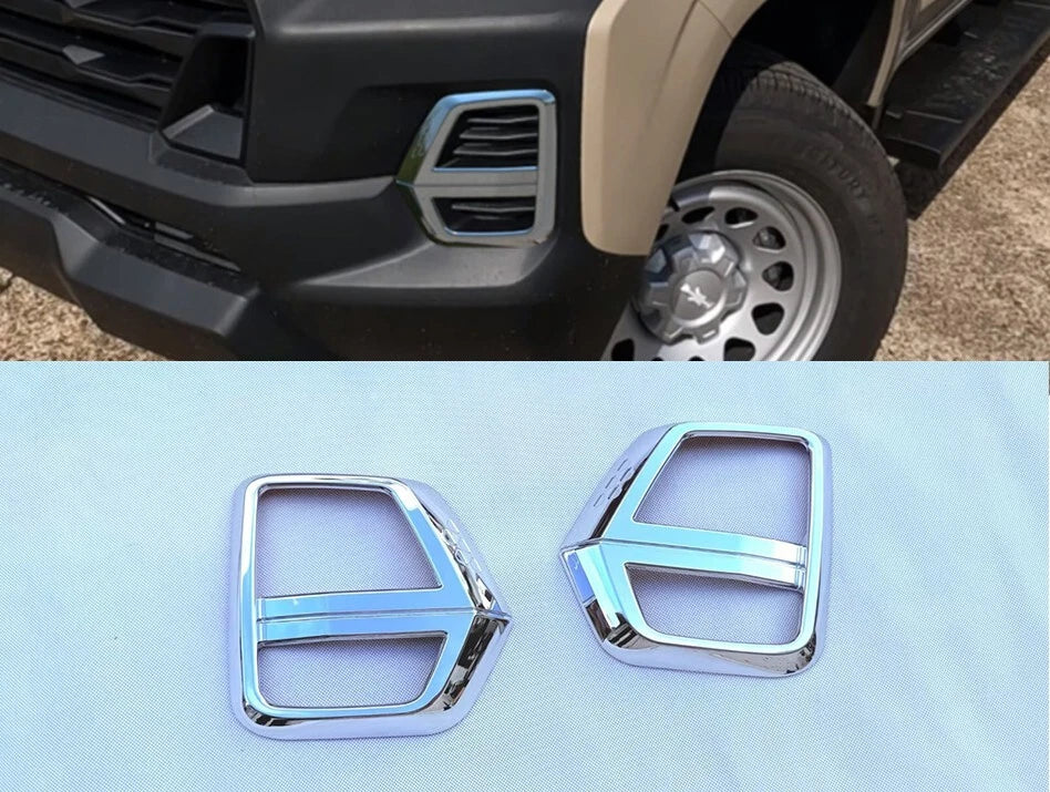 2 x Chrome ABS Front Fog Light Lamp Cover Trim for 2023-2025 Chevrolet Colorado