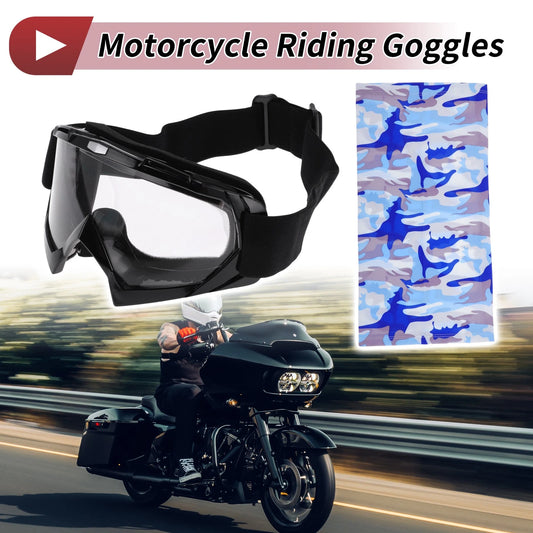 Goggles / 1 Set / Motorcycle Riding Goggles Transparent Lens Black Frame